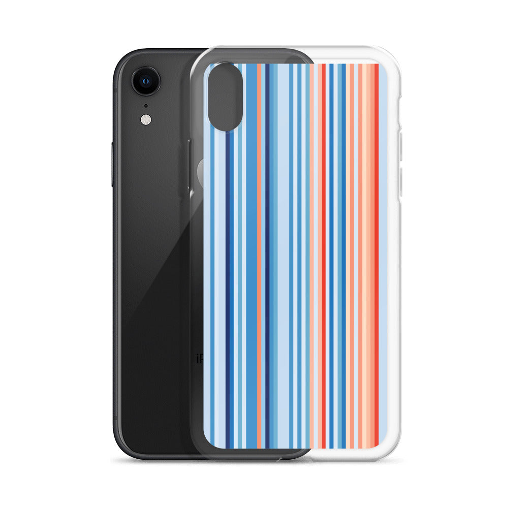 Climate Change Global Warming Stripes - Sustainably Made Clear Case for iPhone® Vertical