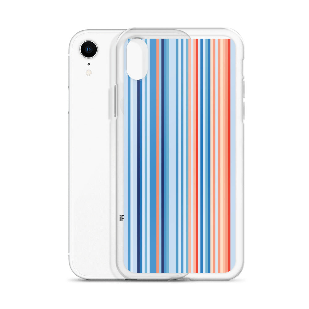 Climate Change Global Warming Stripes - Sustainably Made Clear Case for iPhone® Vertical