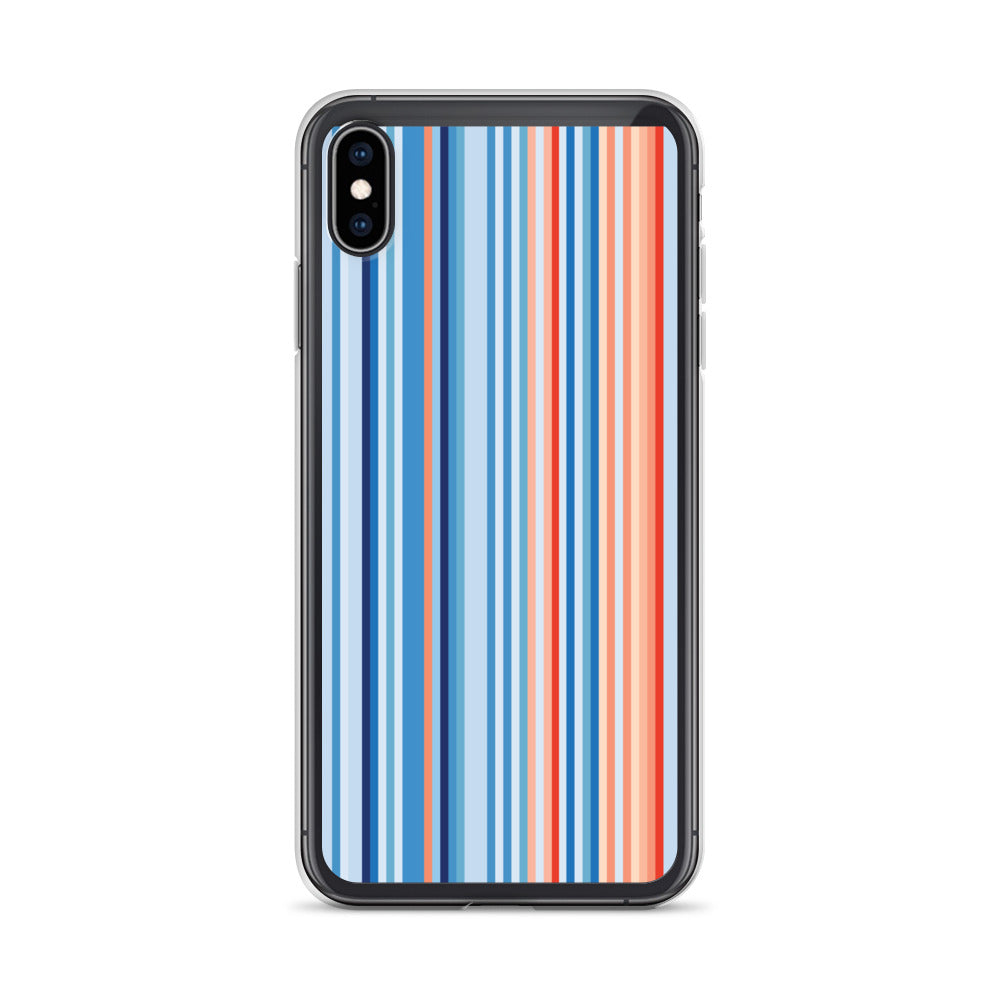 Climate Change Global Warming Stripes - Sustainably Made Clear Case for iPhone® Vertical