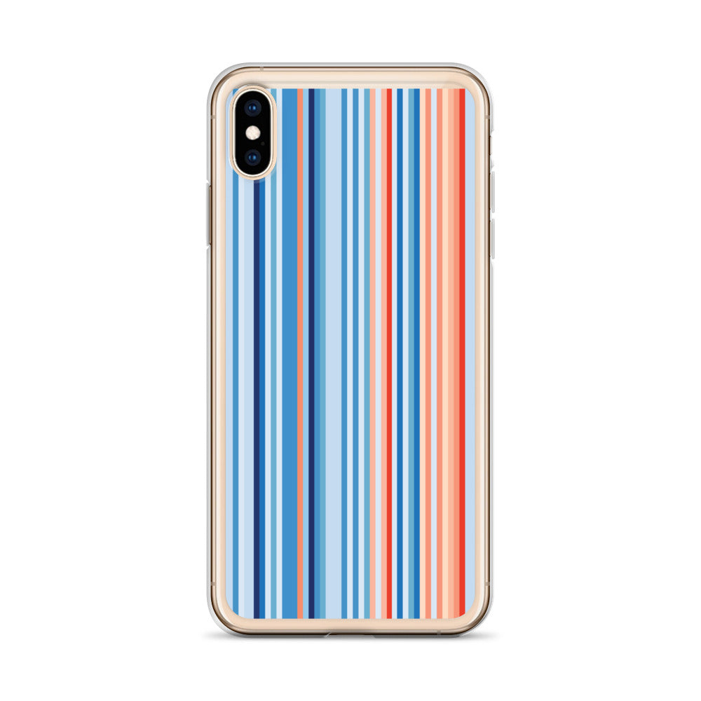 Climate Change Global Warming Stripes - Sustainably Made Clear Case for iPhone® Vertical