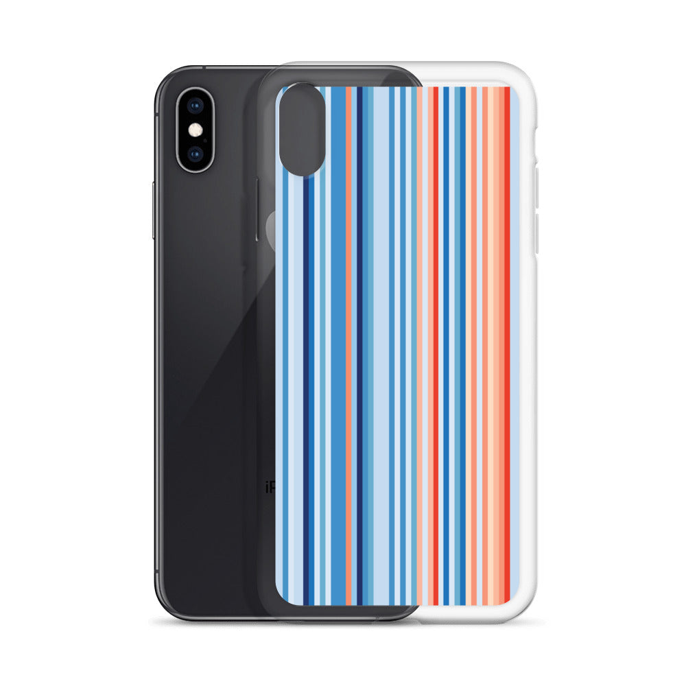 Climate Change Global Warming Stripes - Sustainably Made Clear Case for iPhone® Vertical