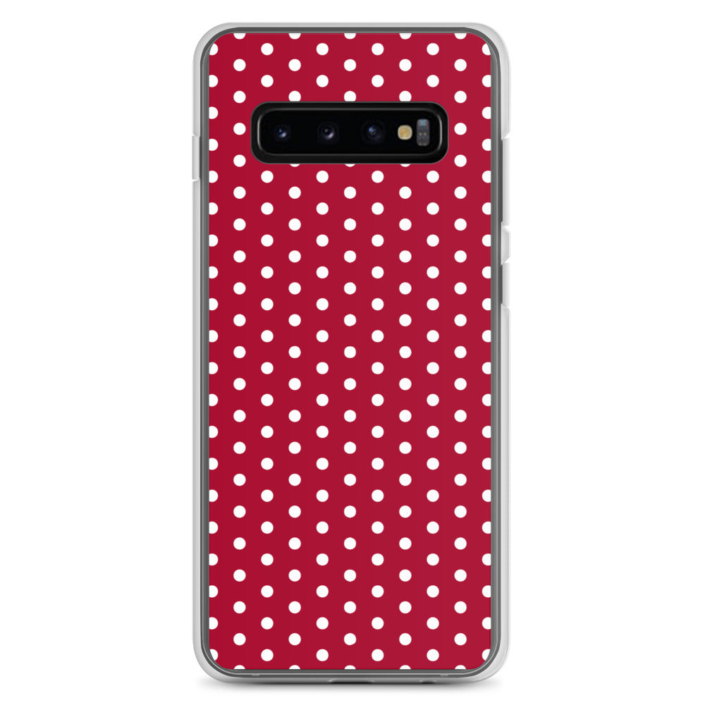 Maroon Polka Dot - Inspired By Taylor Swift - Sustainably Made Clear Case for Samsung®