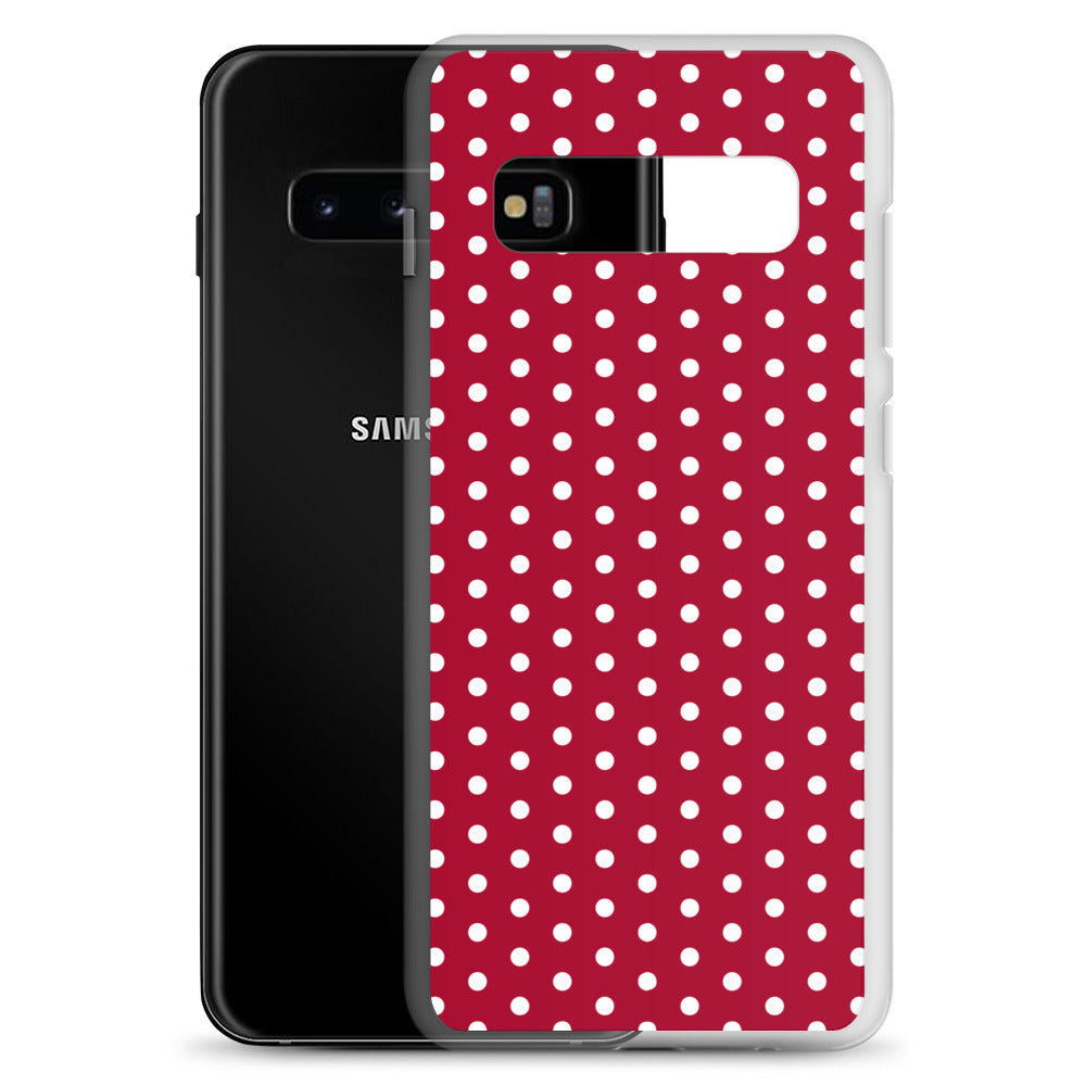 Maroon Polka Dot - Inspired By Taylor Swift - Sustainably Made Clear Case for Samsung®