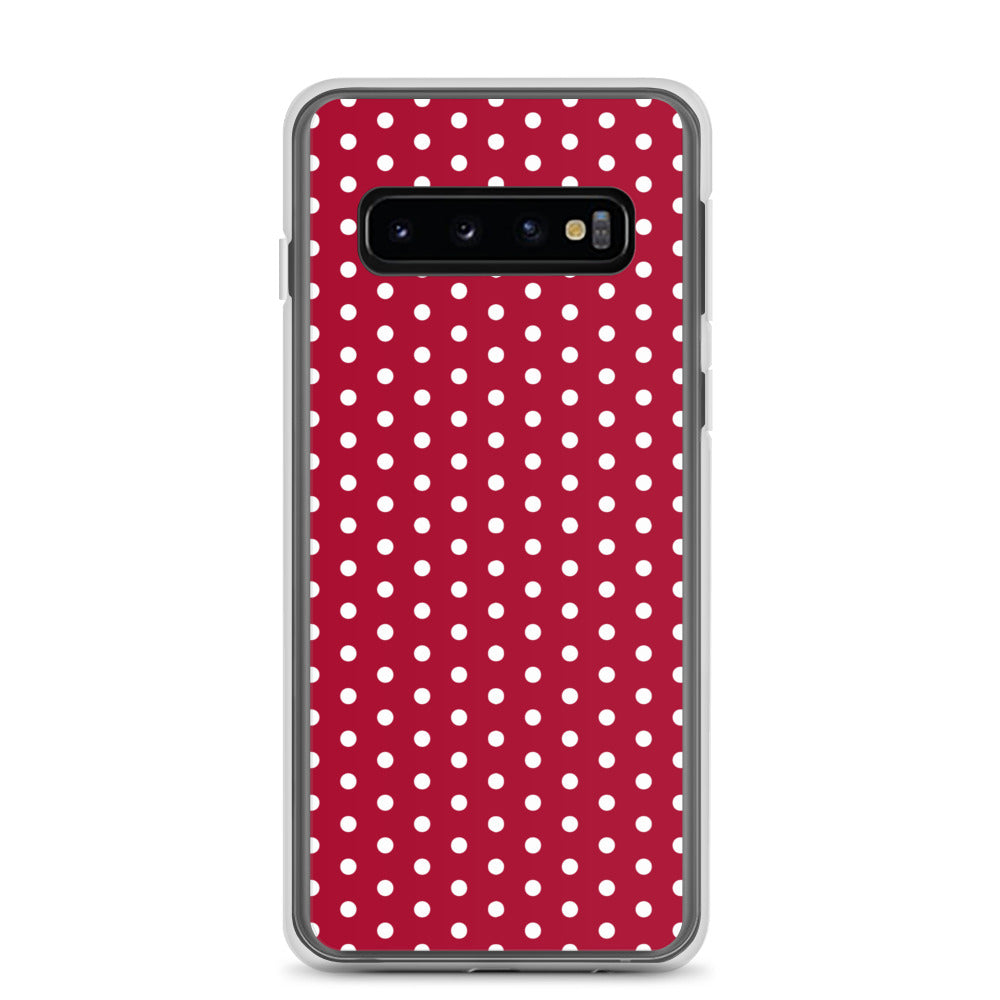 Maroon Polka Dot - Inspired By Taylor Swift - Sustainably Made Clear Case for Samsung®