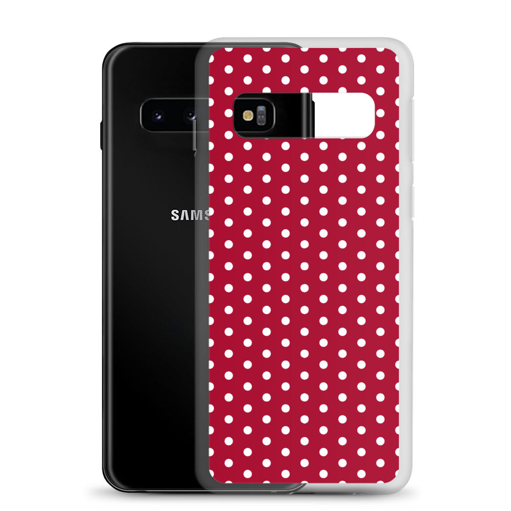 Maroon Polka Dot - Inspired By Taylor Swift - Sustainably Made Clear Case for Samsung®