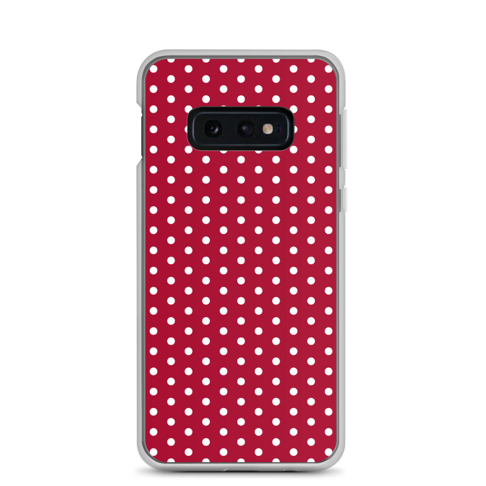 Maroon Polka Dot - Inspired By Taylor Swift - Sustainably Made Clear Case for Samsung®