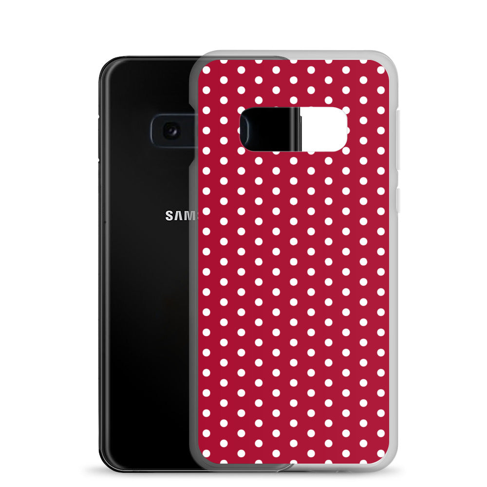 Maroon Polka Dot - Inspired By Taylor Swift - Sustainably Made Clear Case for Samsung®
