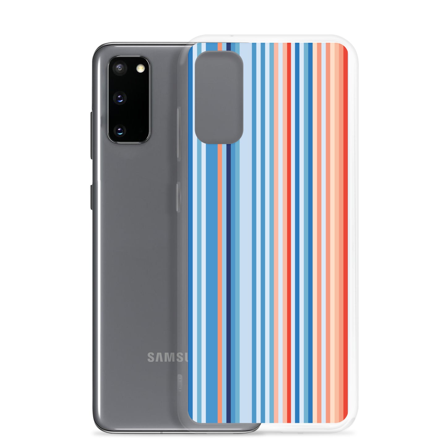 Climate Change Global Warming Stripes - Sustainably Made Clear Case for Samsung® Vertical