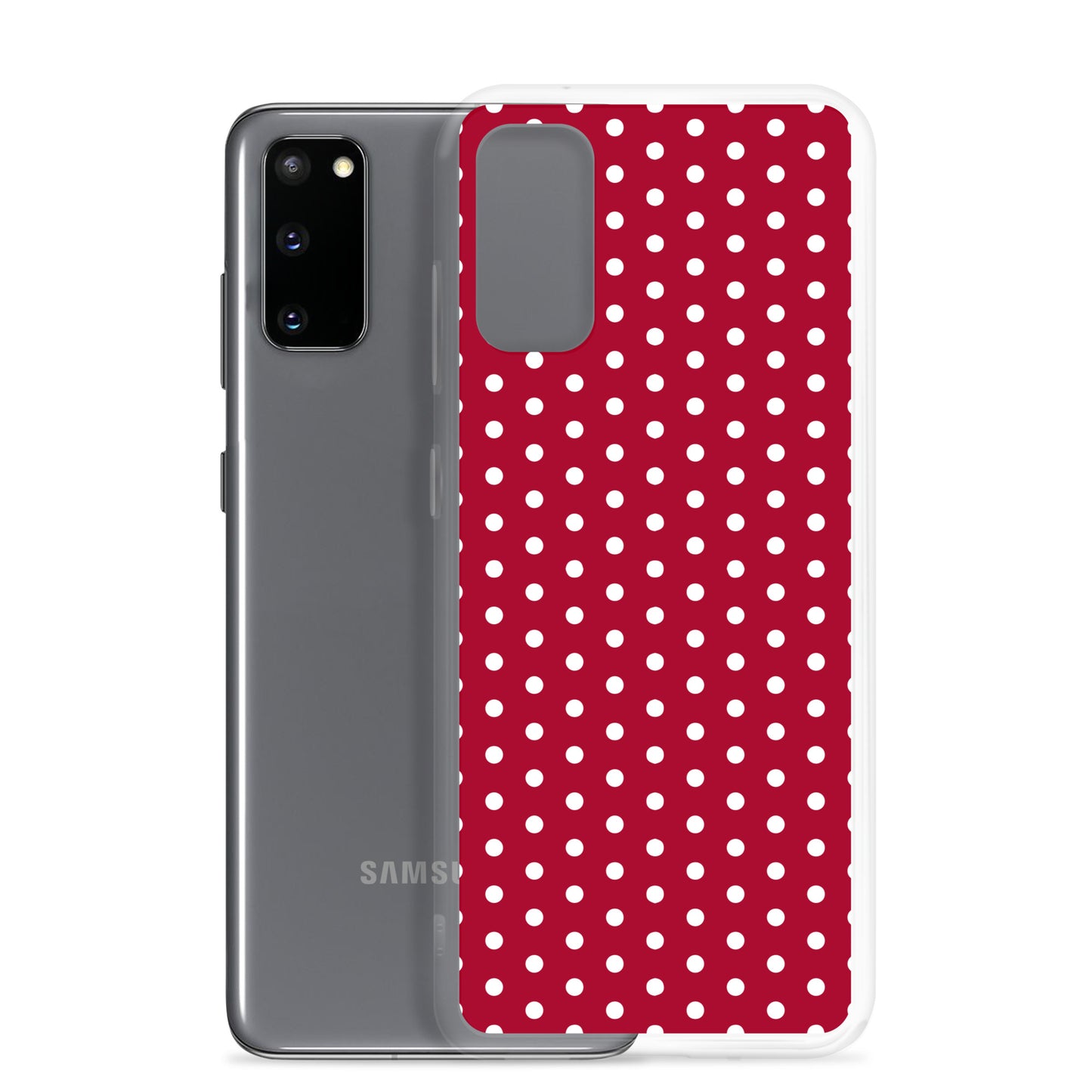 Maroon Polka Dot - Inspired By Taylor Swift - Sustainably Made Clear Case for Samsung®