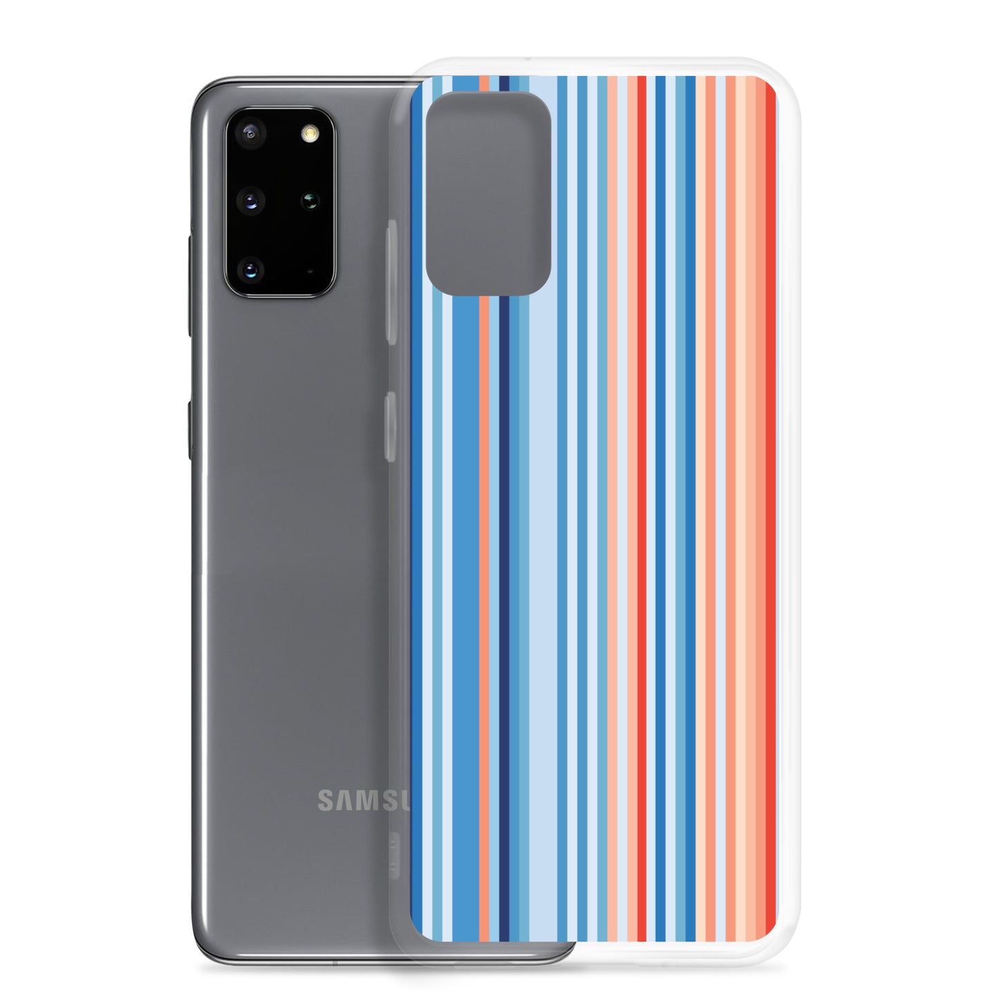 Climate Change Global Warming Stripes - Sustainably Made Clear Case for Samsung® Vertical