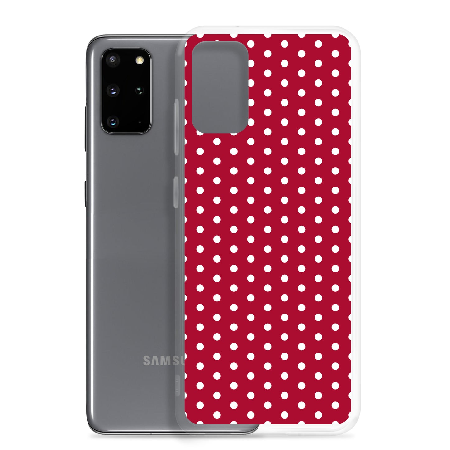 Maroon Polka Dot - Inspired By Taylor Swift - Sustainably Made Clear Case for Samsung®
