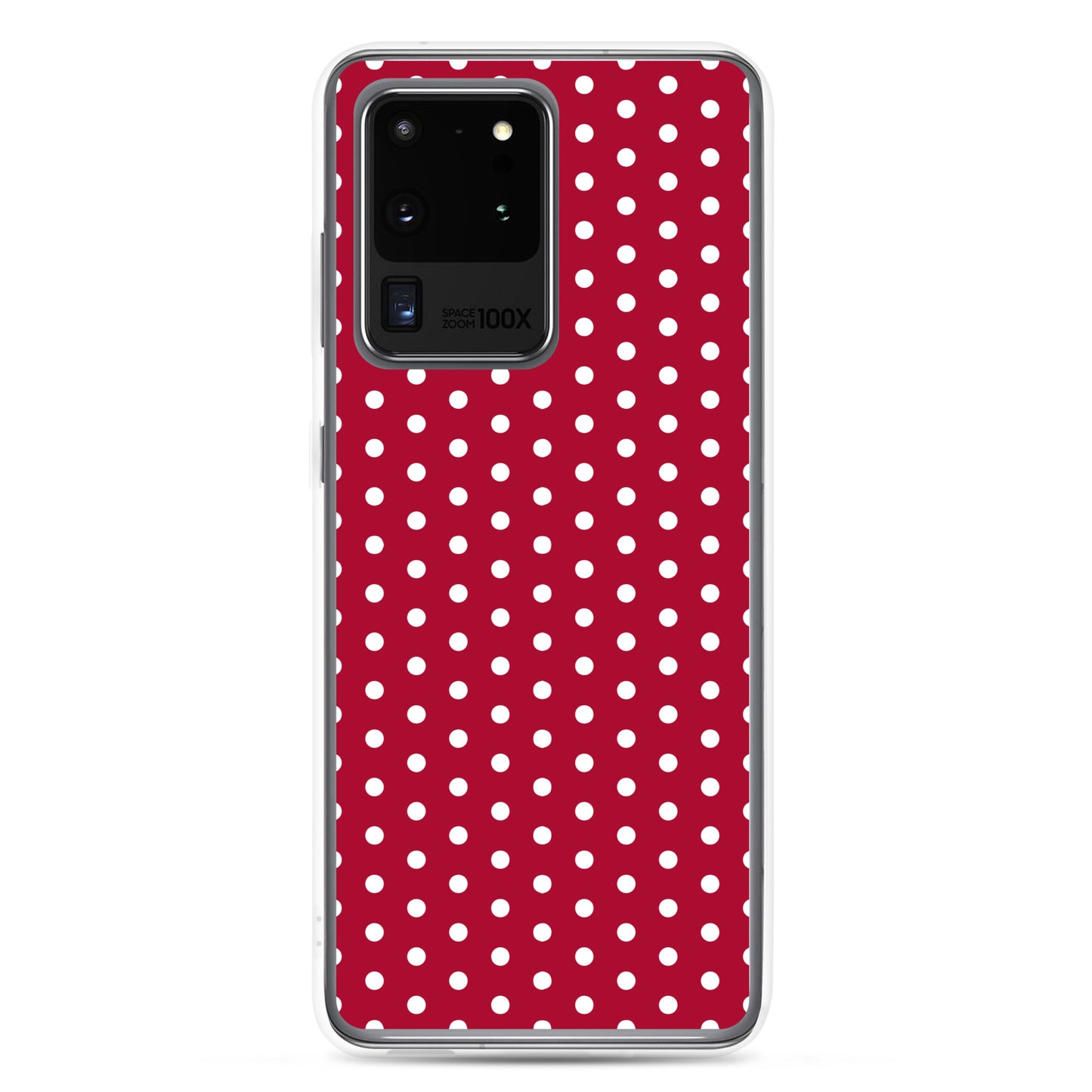 Maroon Polka Dot - Inspired By Taylor Swift - Sustainably Made Clear Case for Samsung®