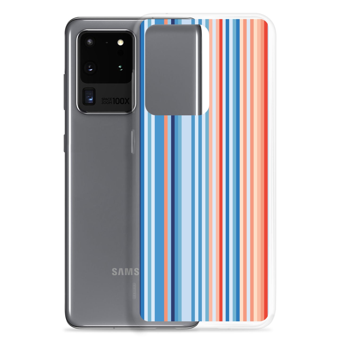 Climate Change Global Warming Stripes - Sustainably Made Clear Case for Samsung® Vertical
