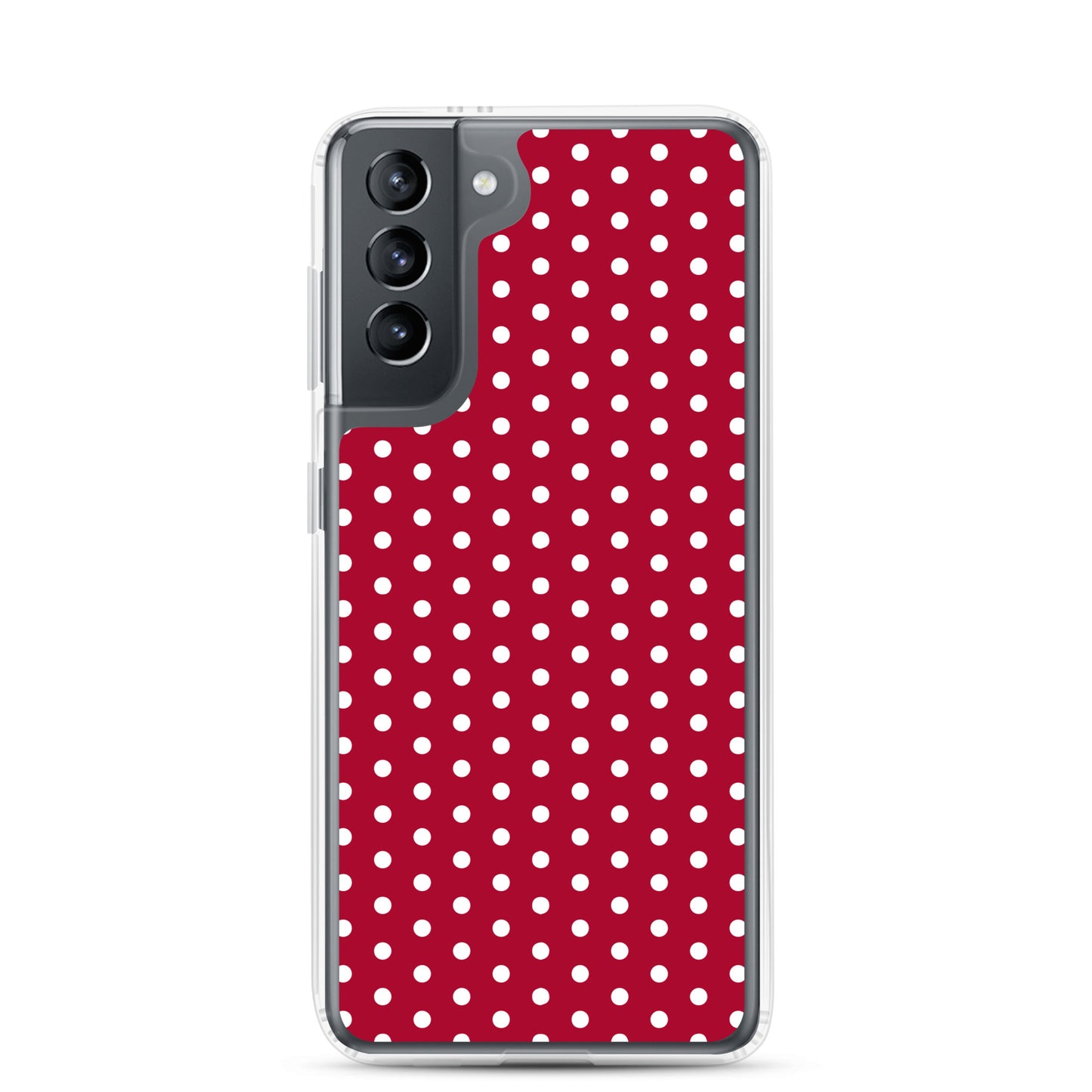 Maroon Polka Dot - Inspired By Taylor Swift - Sustainably Made Clear Case for Samsung®