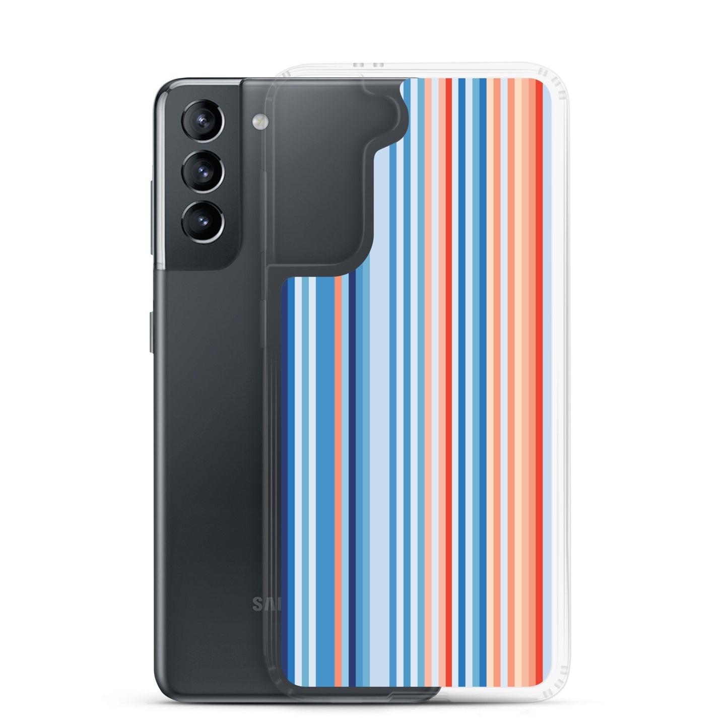 Climate Change Global Warming Stripes - Sustainably Made Clear Case for Samsung® Vertical