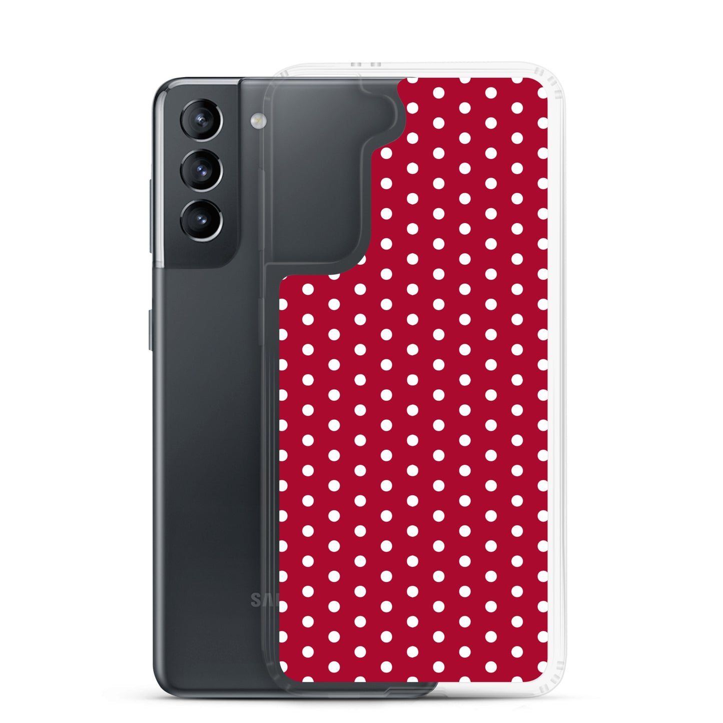 Maroon Polka Dot - Inspired By Taylor Swift - Sustainably Made Clear Case for Samsung®