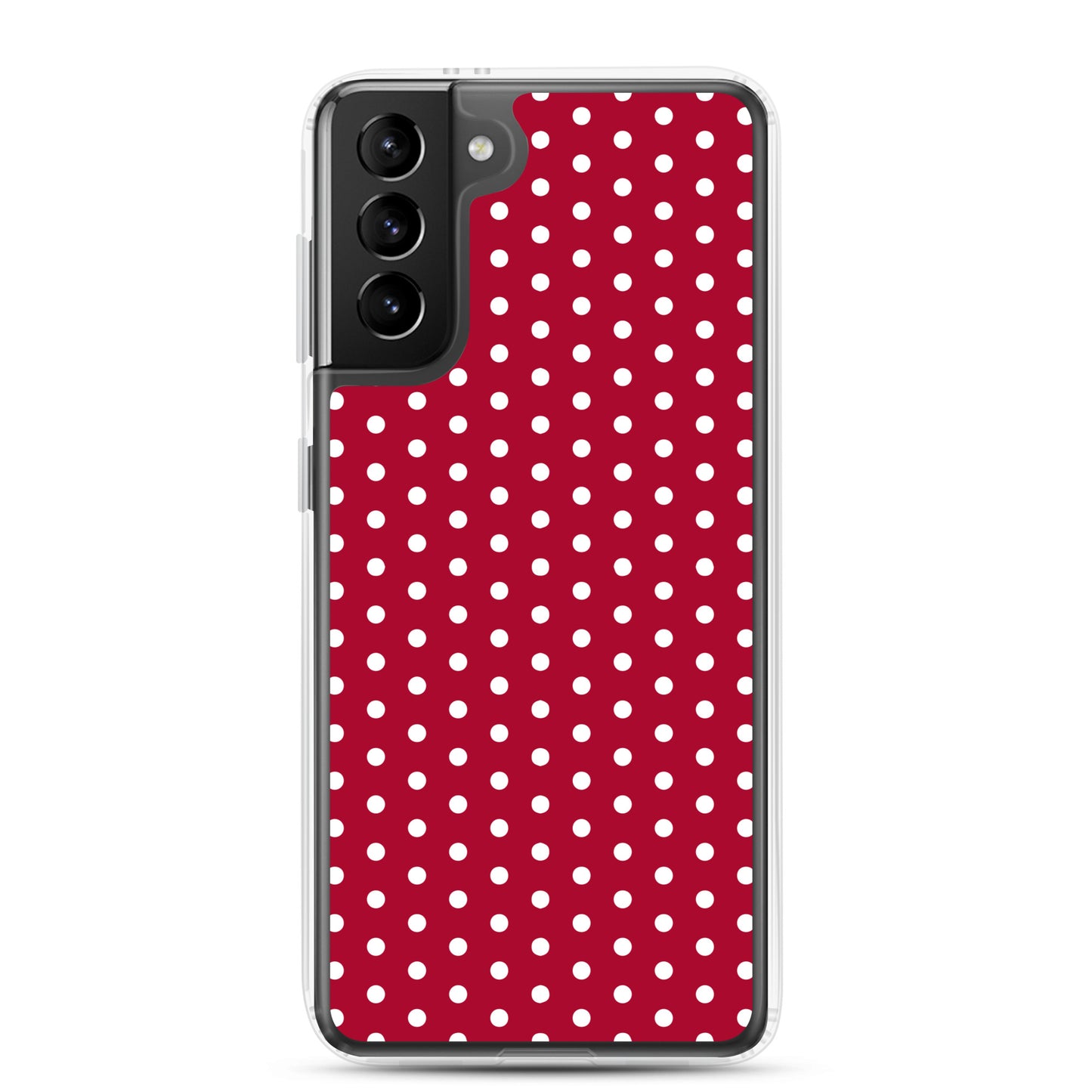 Maroon Polka Dot - Inspired By Taylor Swift - Sustainably Made Clear Case for Samsung®