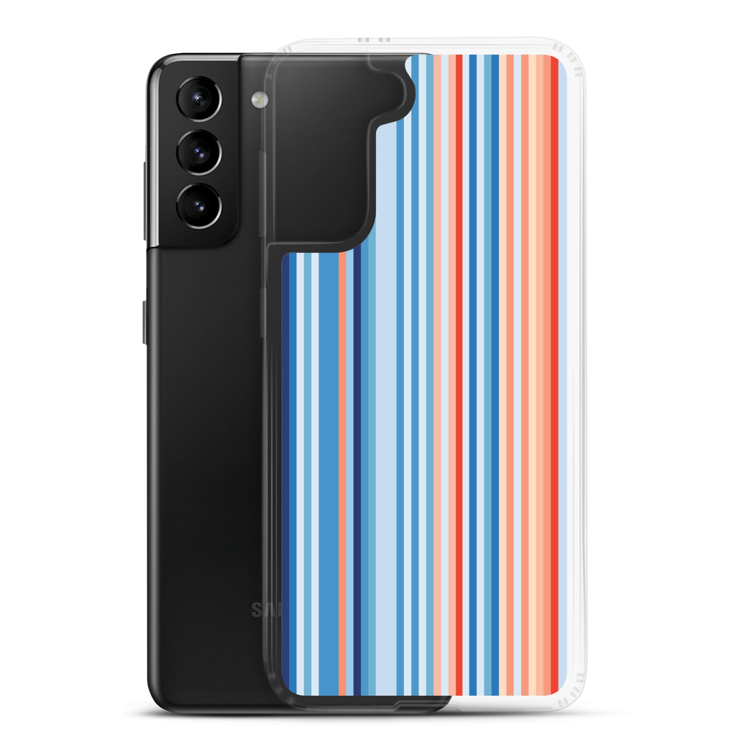Climate Change Global Warming Stripes - Sustainably Made Clear Case for Samsung® Vertical