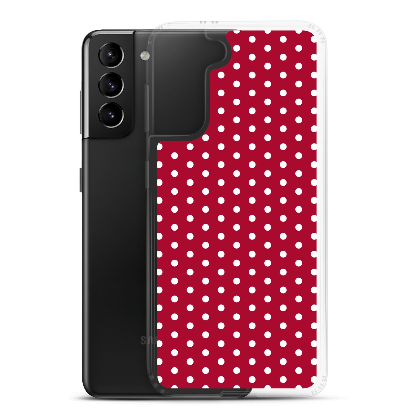 Maroon Polka Dot - Inspired By Taylor Swift - Sustainably Made Clear Case for Samsung®