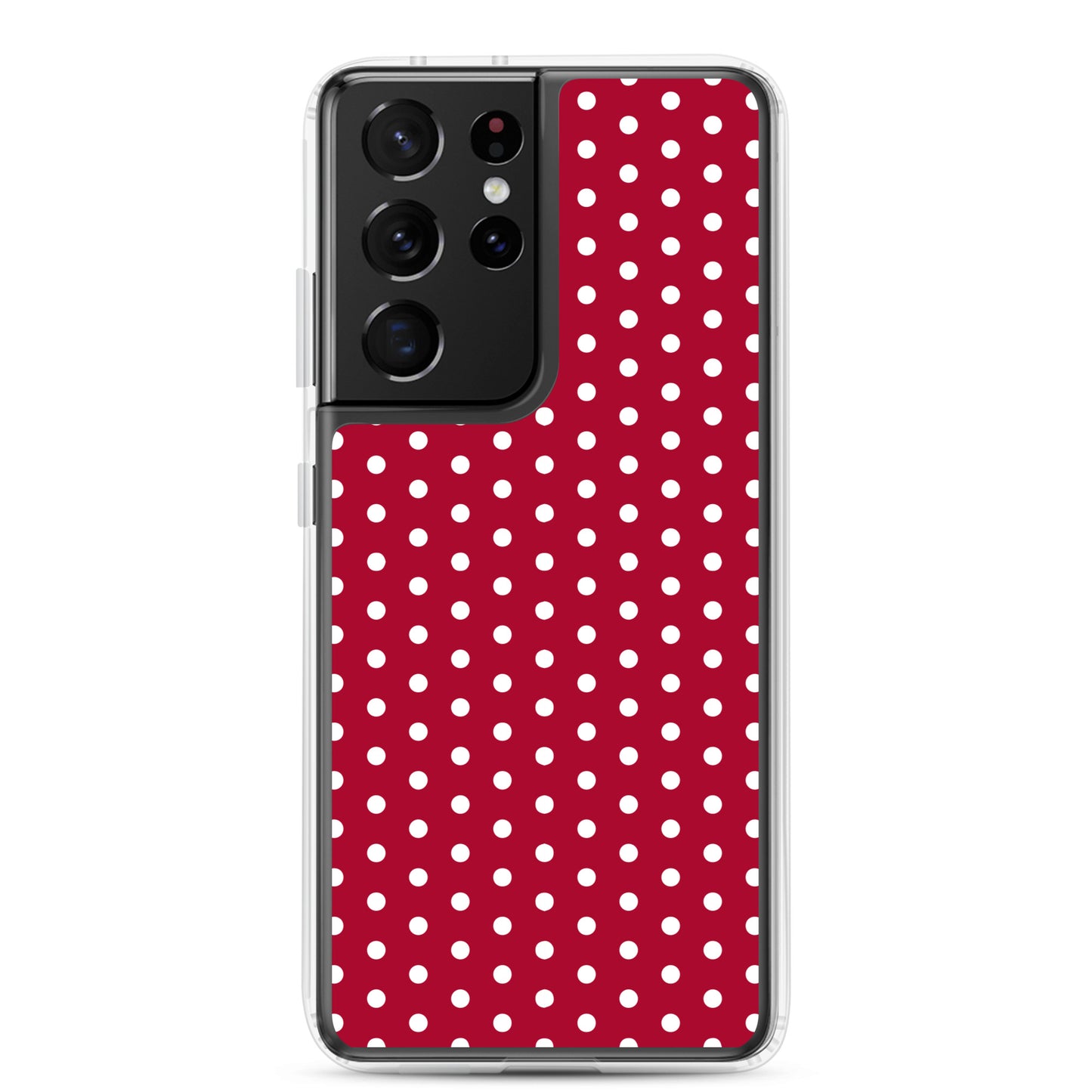 Maroon Polka Dot - Inspired By Taylor Swift - Sustainably Made Clear Case for Samsung®