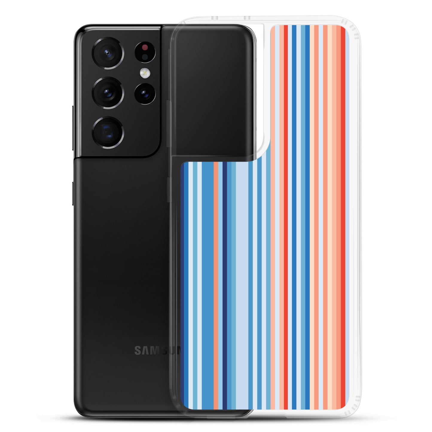 Climate Change Global Warming Stripes - Sustainably Made Clear Case for Samsung® Vertical