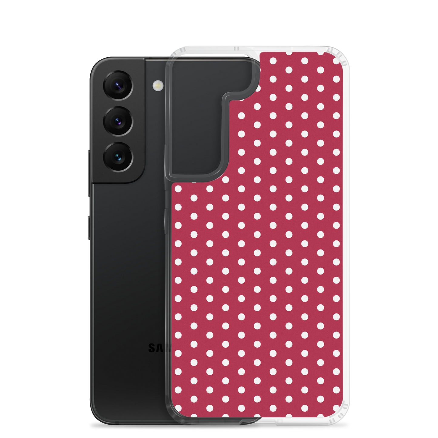 Maroon Polka Dot - Inspired By Taylor Swift - Sustainably Made Clear Case for Samsung®