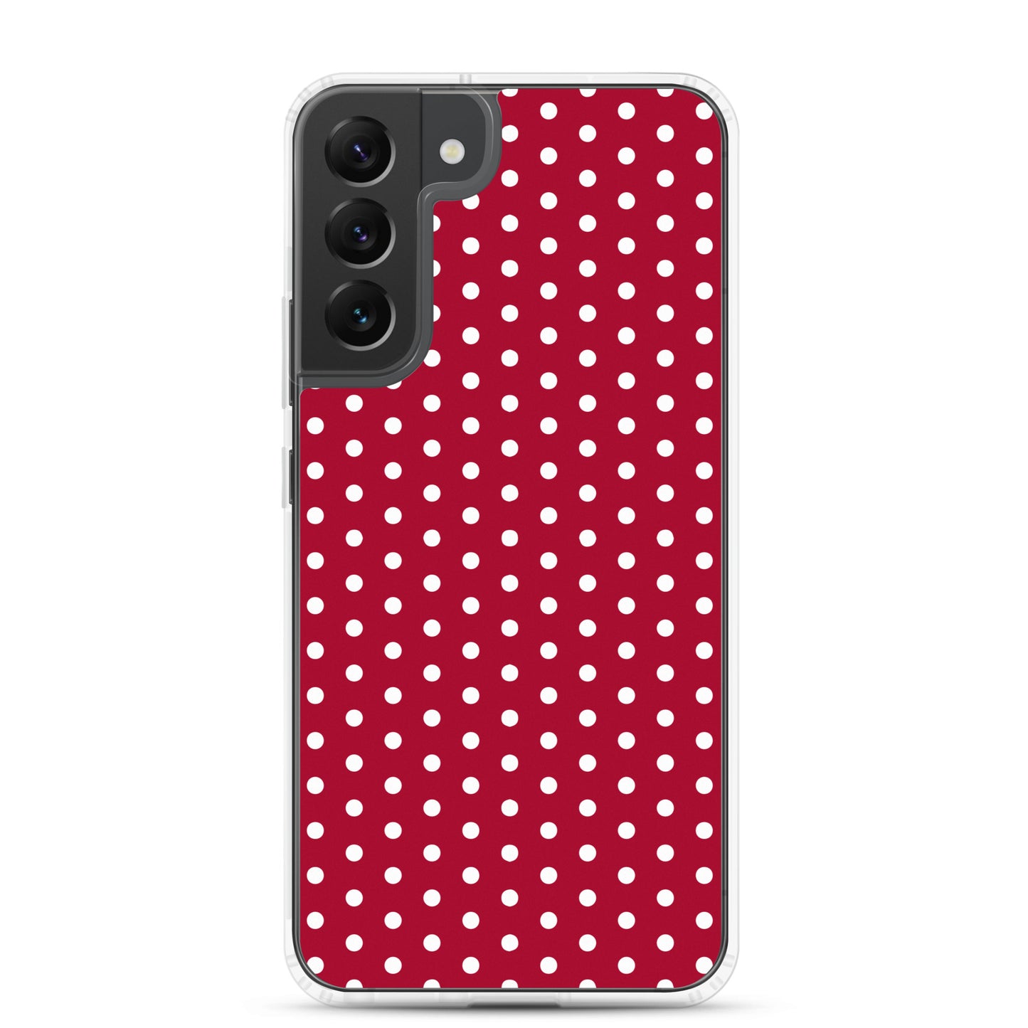 Maroon Polka Dot - Inspired By Taylor Swift - Sustainably Made Clear Case for Samsung®