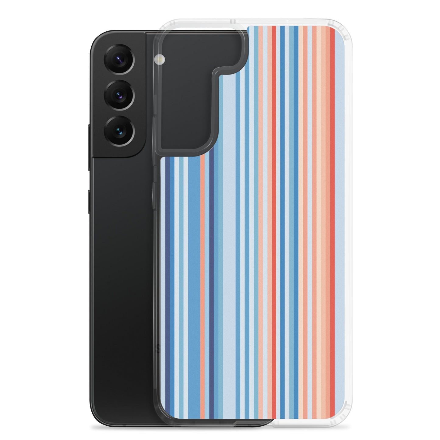 Climate Change Global Warming Stripes - Sustainably Made Clear Case for Samsung® Vertical