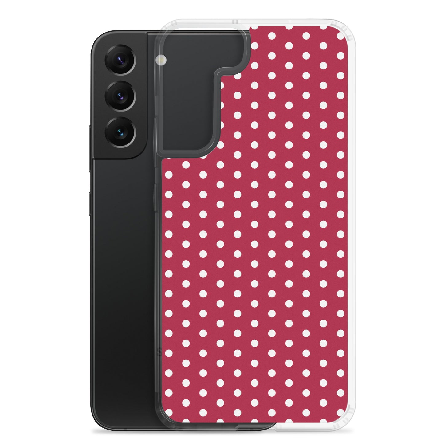 Maroon Polka Dot - Inspired By Taylor Swift - Sustainably Made Clear Case for Samsung®
