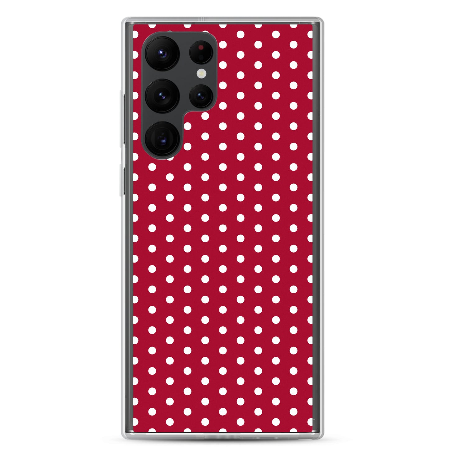 Maroon Polka Dot - Inspired By Taylor Swift - Sustainably Made Clear Case for Samsung®