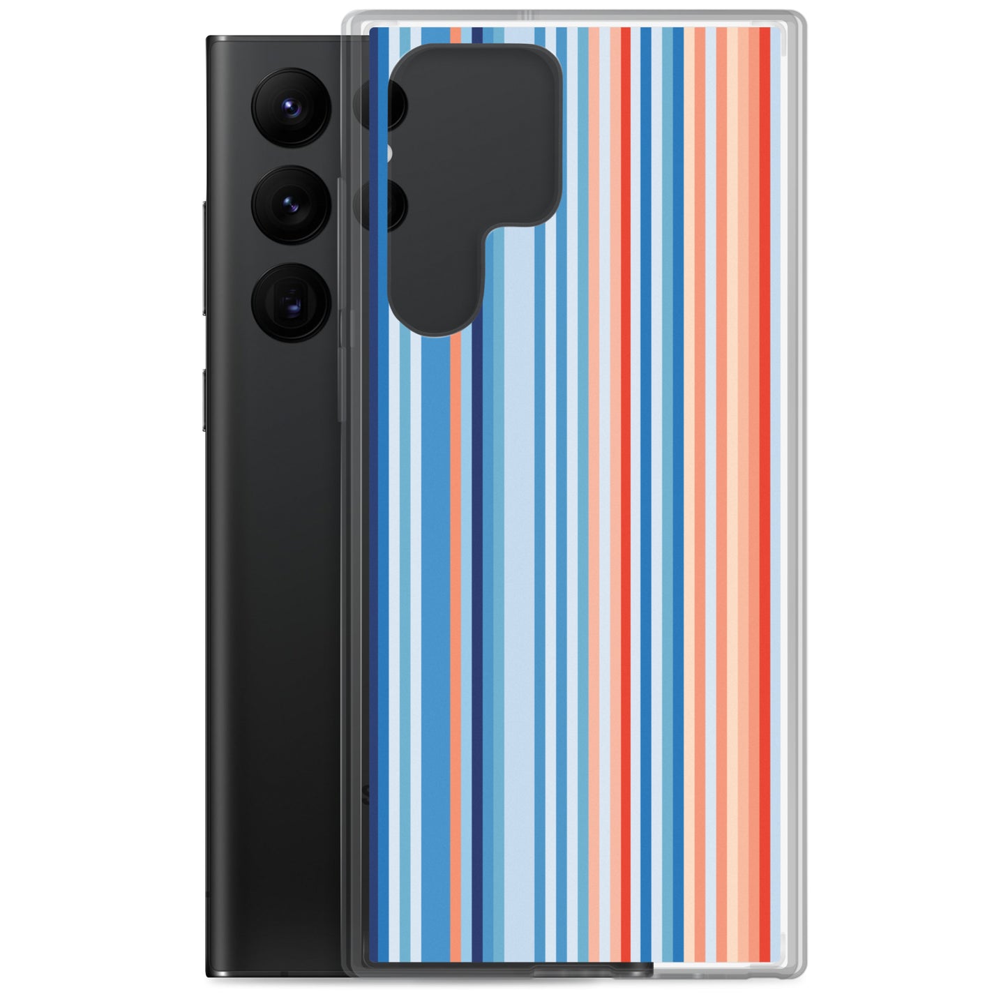 Climate Change Global Warming Stripes - Sustainably Made Clear Case for Samsung® Vertical