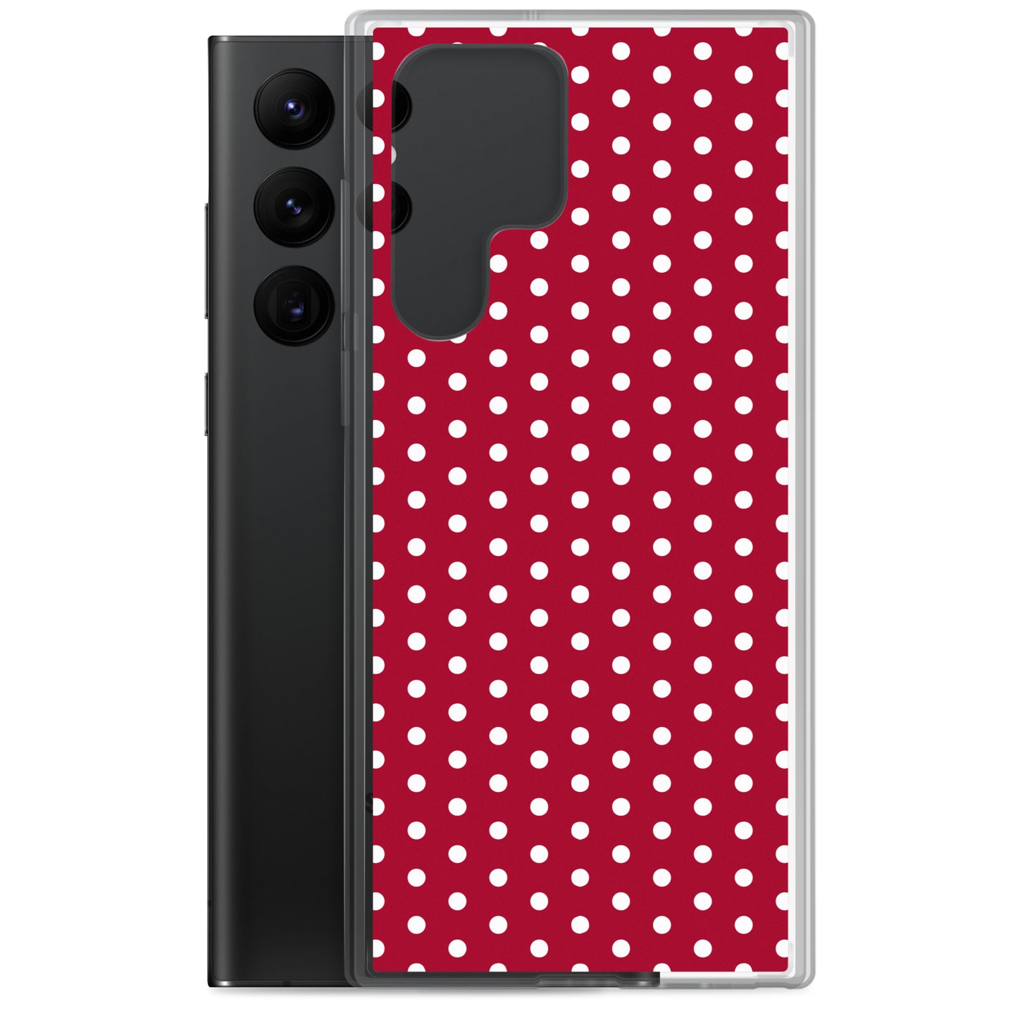 Maroon Polka Dot - Inspired By Taylor Swift - Sustainably Made Clear Case for Samsung®
