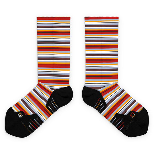 Multi Colored Lines - Inspired By Taylor Swift - Sustainably Made Basketball socks