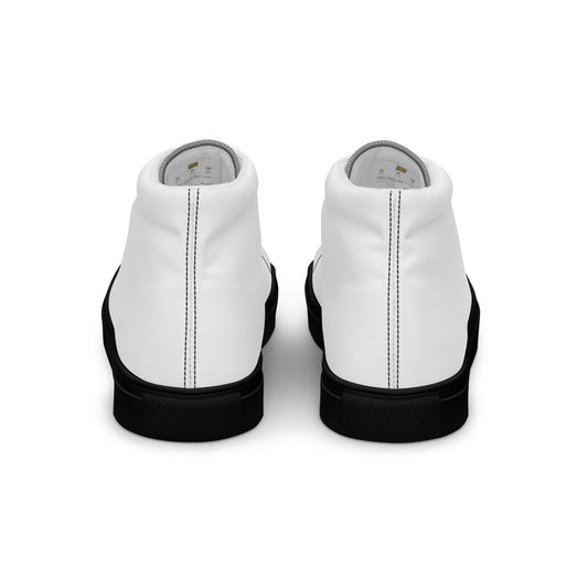 White Black - Sustainably Made Men's High Top Canvas Shoes