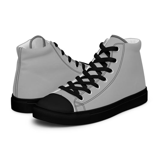 Light Grey Black - Sustainably Made Men's High Top Canvas Shoes