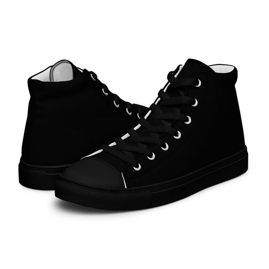 Full Black - Sustainably Made Men's High Top Canvas Shoes