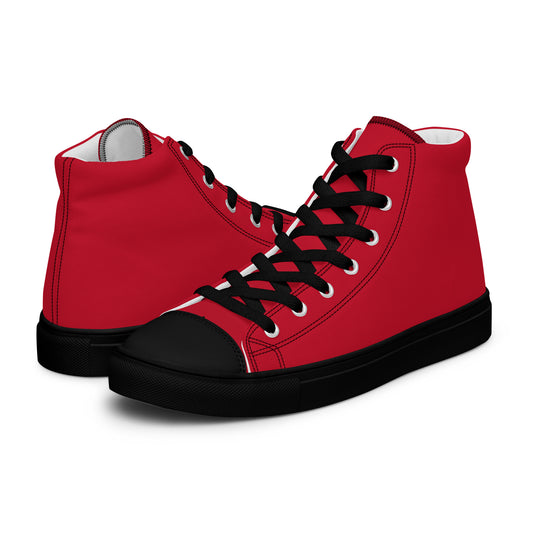 Red Black - Sustainably Made Men's High Top Canvas Shoes