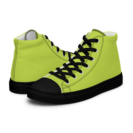 Neon Green - Sustainably Made Men's High Top Canvas Shoes