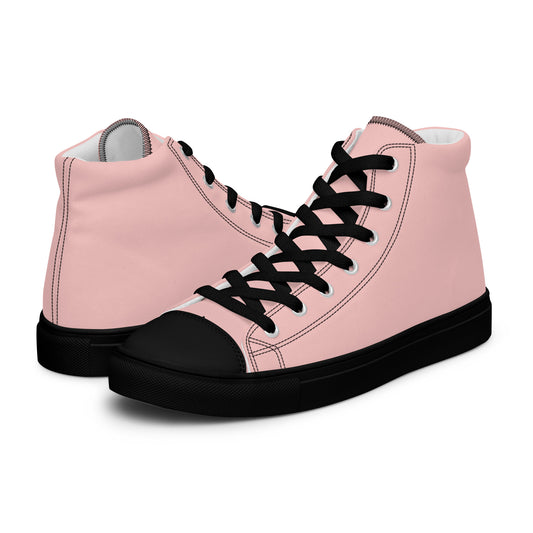 Pink Black - Sustainably Made Men's High Top Canvas Shoes