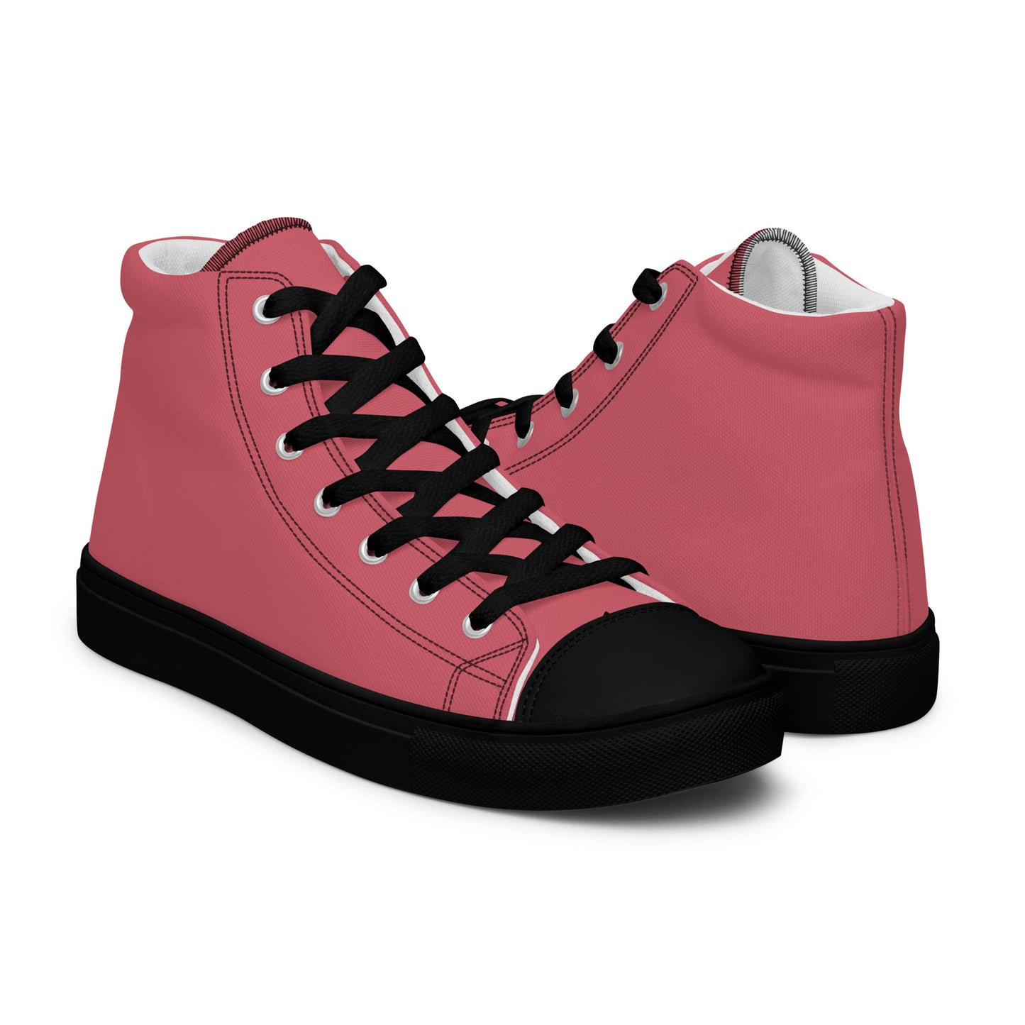 Dark Pink - Sustainably Made Men's High Top Canvas Shoes