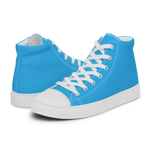 Sky Blue - Sustainably Made Men's High Top Canvas Shoes