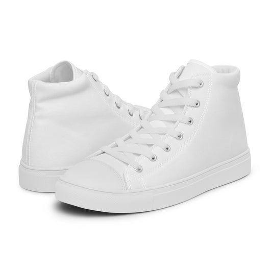 Full White - Sustainably Made Men's High Top Canvas Shoes