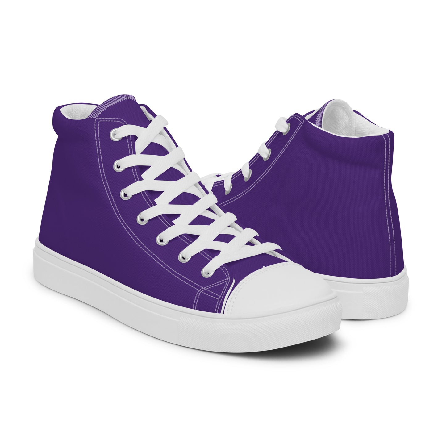 Basic Purple - Sustainably Made Men's High Top Canvas Shoes