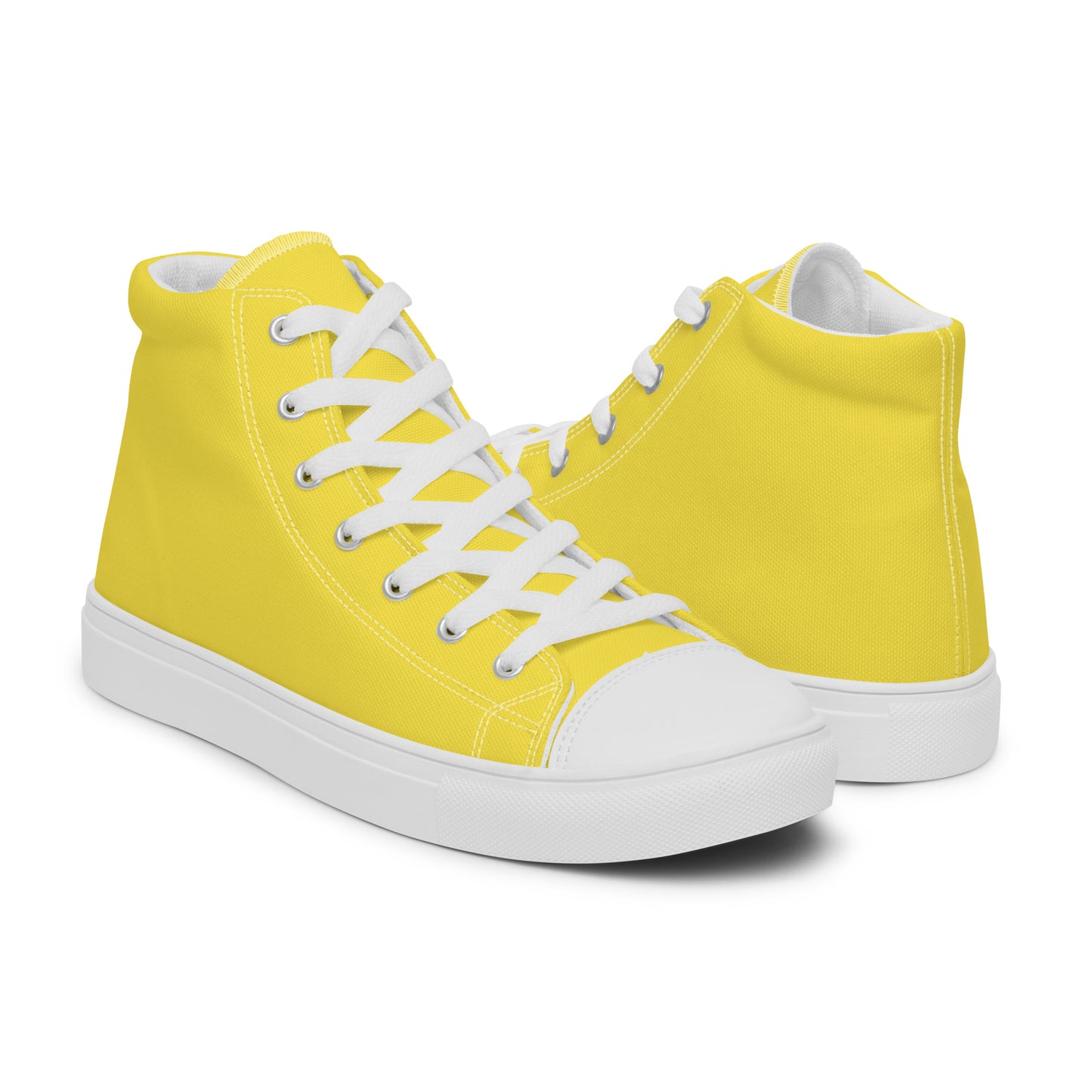 Basic Yellow - Sustainably Made Men's High Top Canvas Shoes