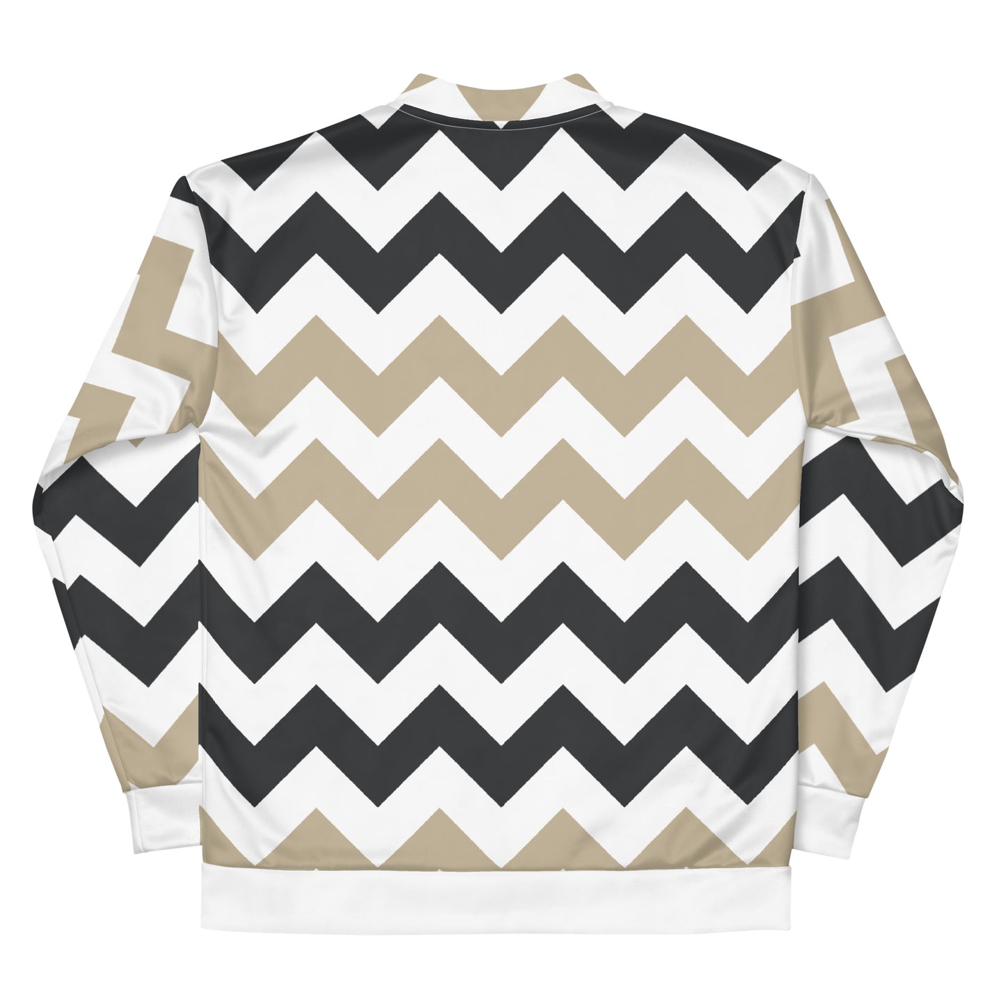 Graphic patterned bomber jacket with two tone design