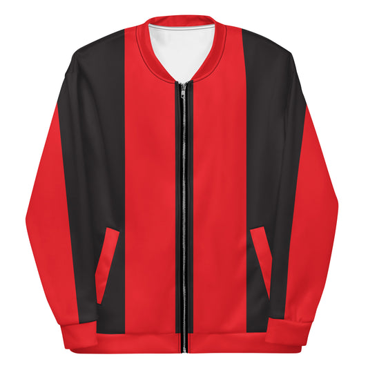 Cherry black sustainably made unisex bomber jacket
