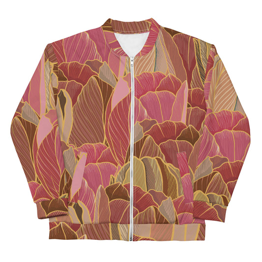 Tulip floral sustainably made unisex bomber jacket