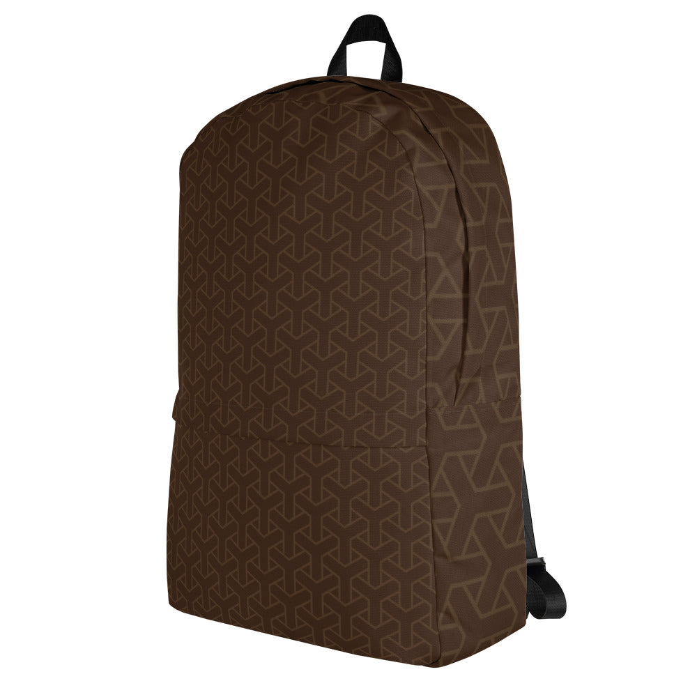 Deep Brown Pattern - Sustainably Made Backpack