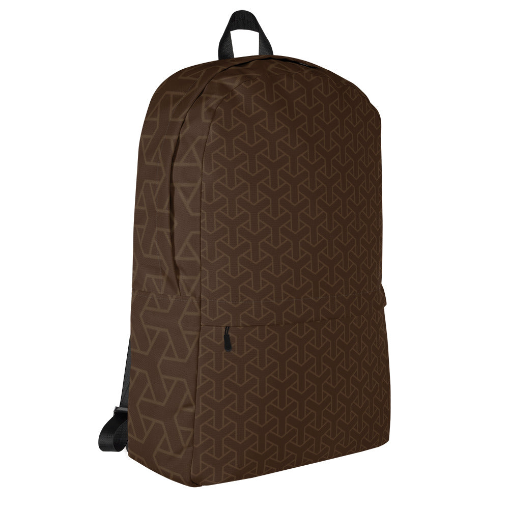 Deep Brown Pattern - Sustainably Made Backpack
