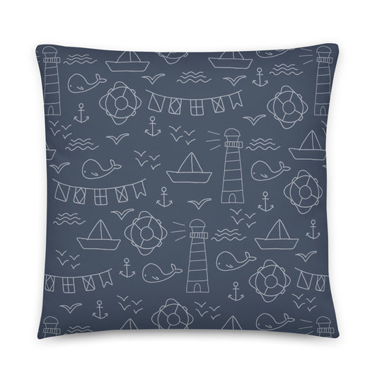 Lighthouse Doodle - Sustainably Made Pillows